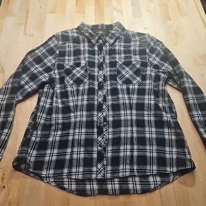 Harley Davidson Women’s #1 Plaid Long Sleeve Button Down Shirt | Size XL